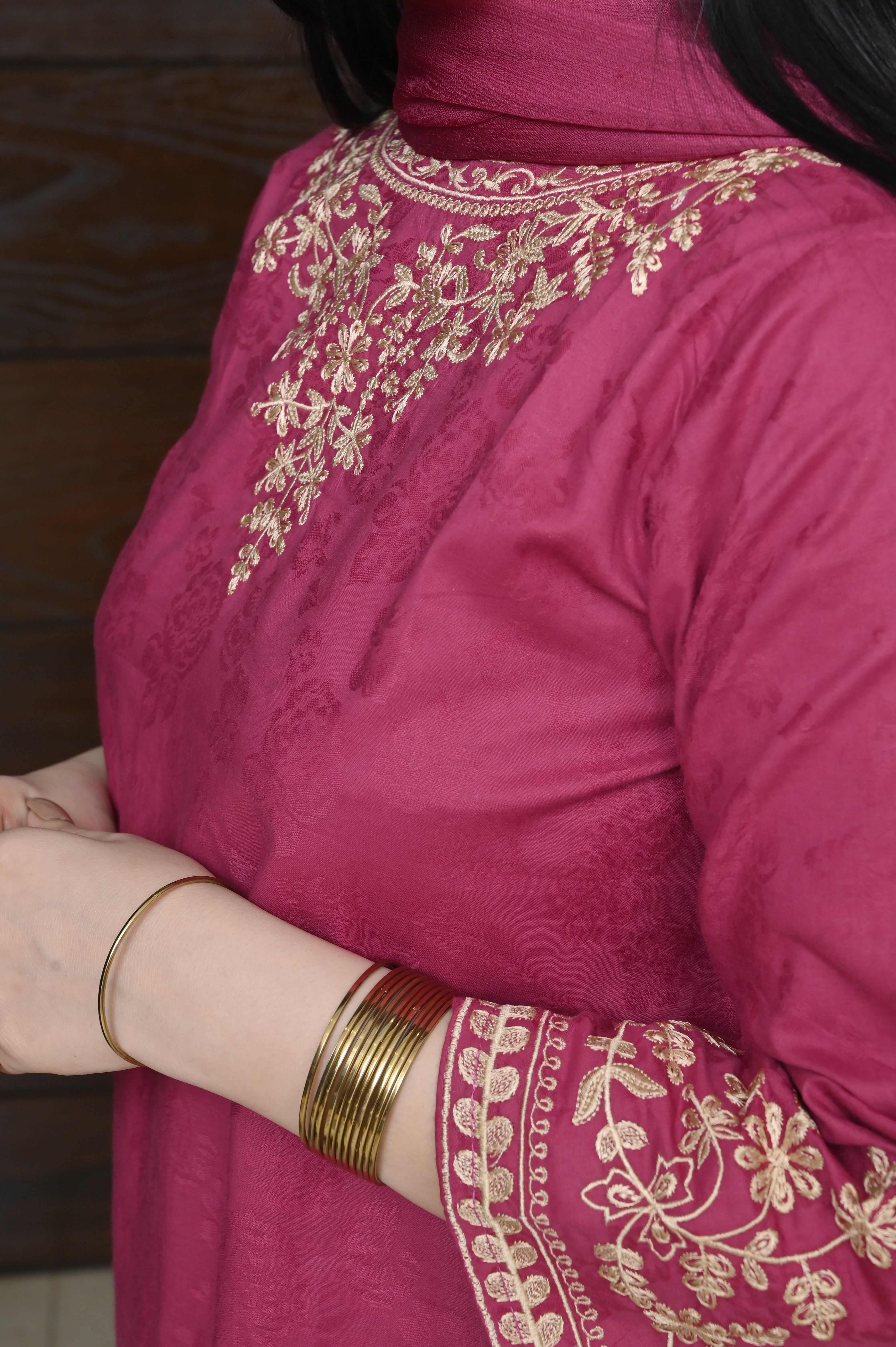 2 Pc Embroidered Stitched | Pink