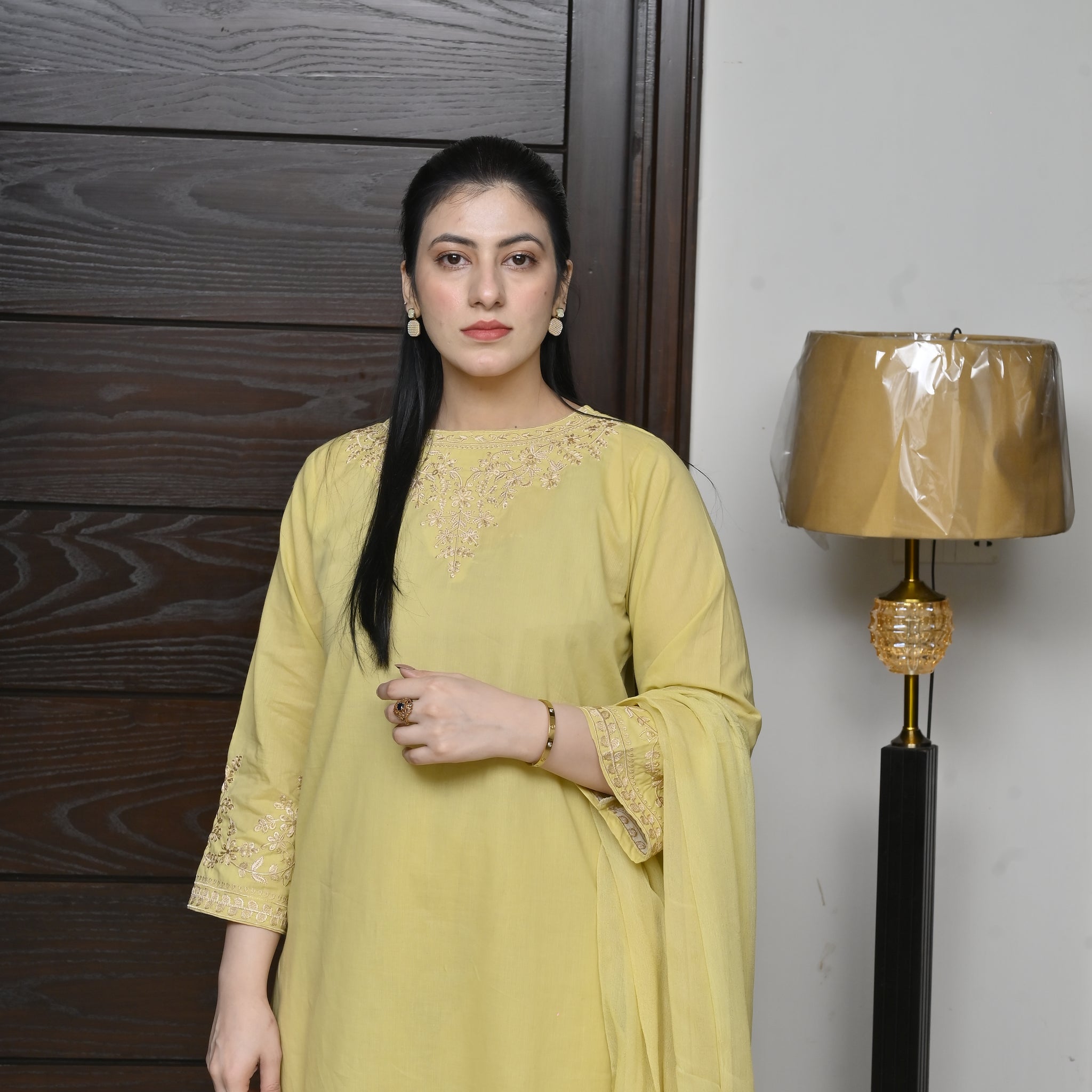 2 Pc Embroidered Stitched | Lemon