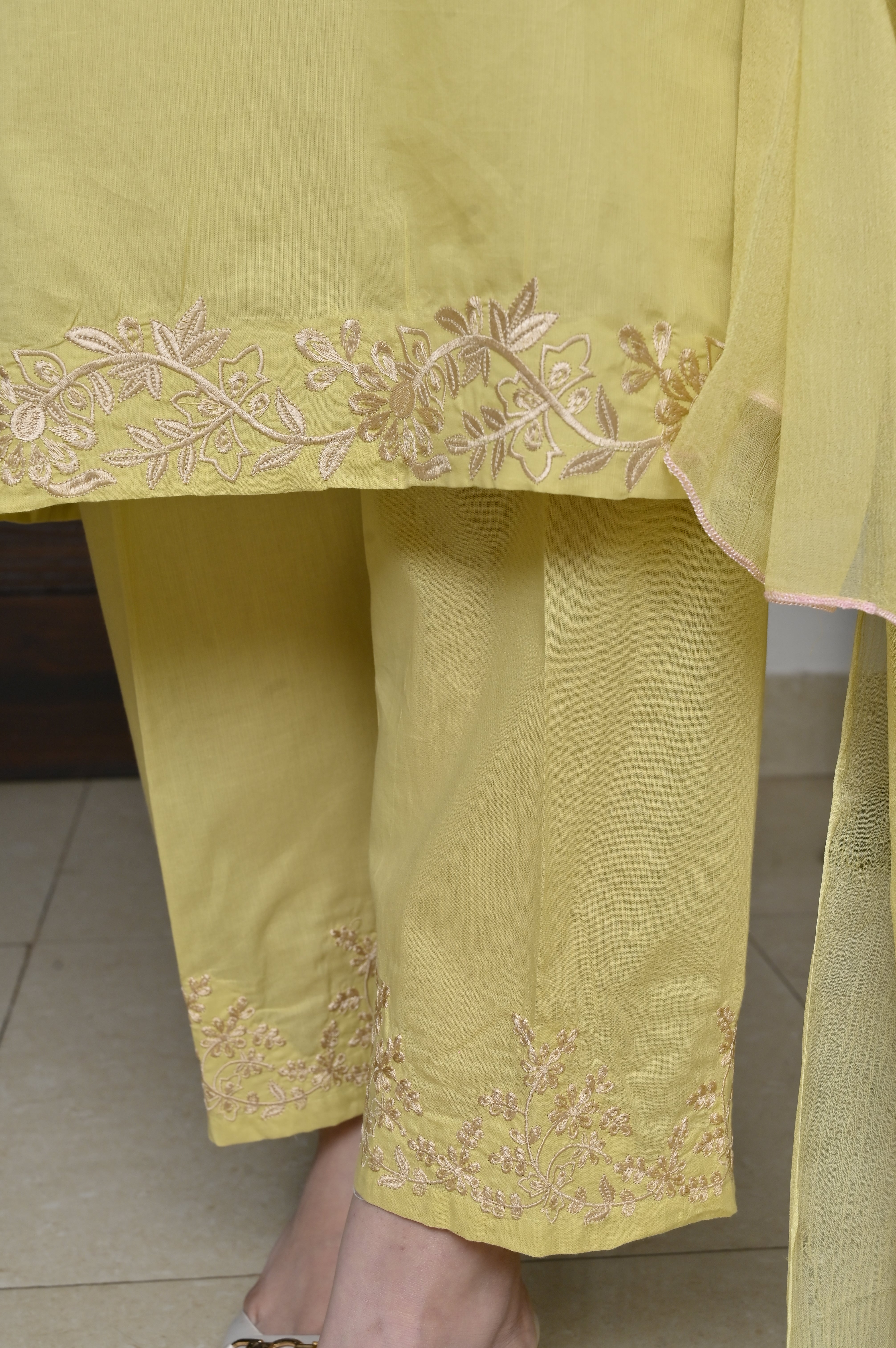 2 Pc Embroidered Stitched | Lemon