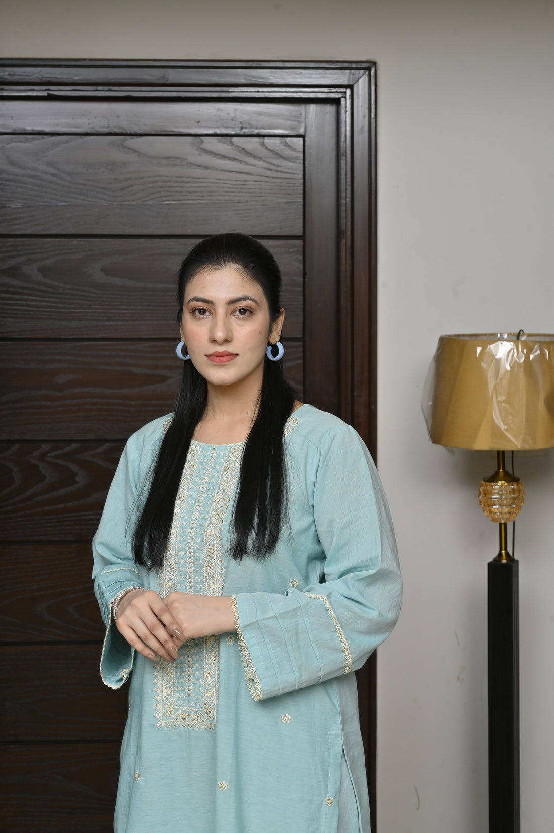 2 Pc Embroidered Stitched | Soft Blue